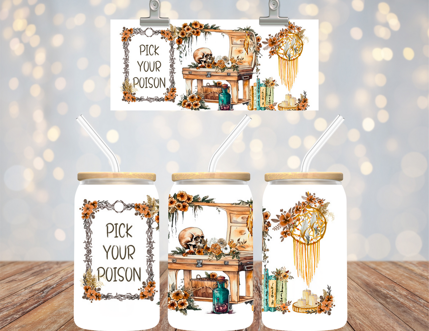 16 oz Uv Dtf Cup Wrap Pick Your Poison 745