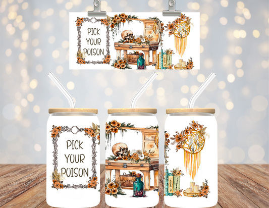 16 oz Uv Dtf Cup Wrap Pick Your Poison 745