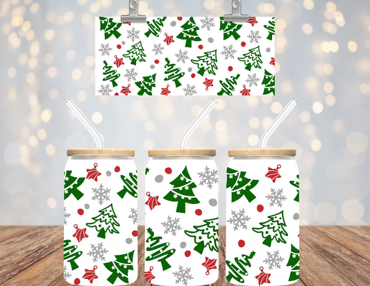 16 oz Uv Dtf Cup Wrap Christmas Trees 741