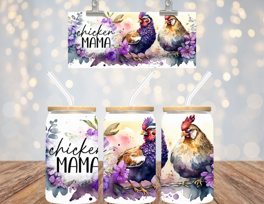 16 oz Uv Dtf Cup Wrap Chicken Mama 747