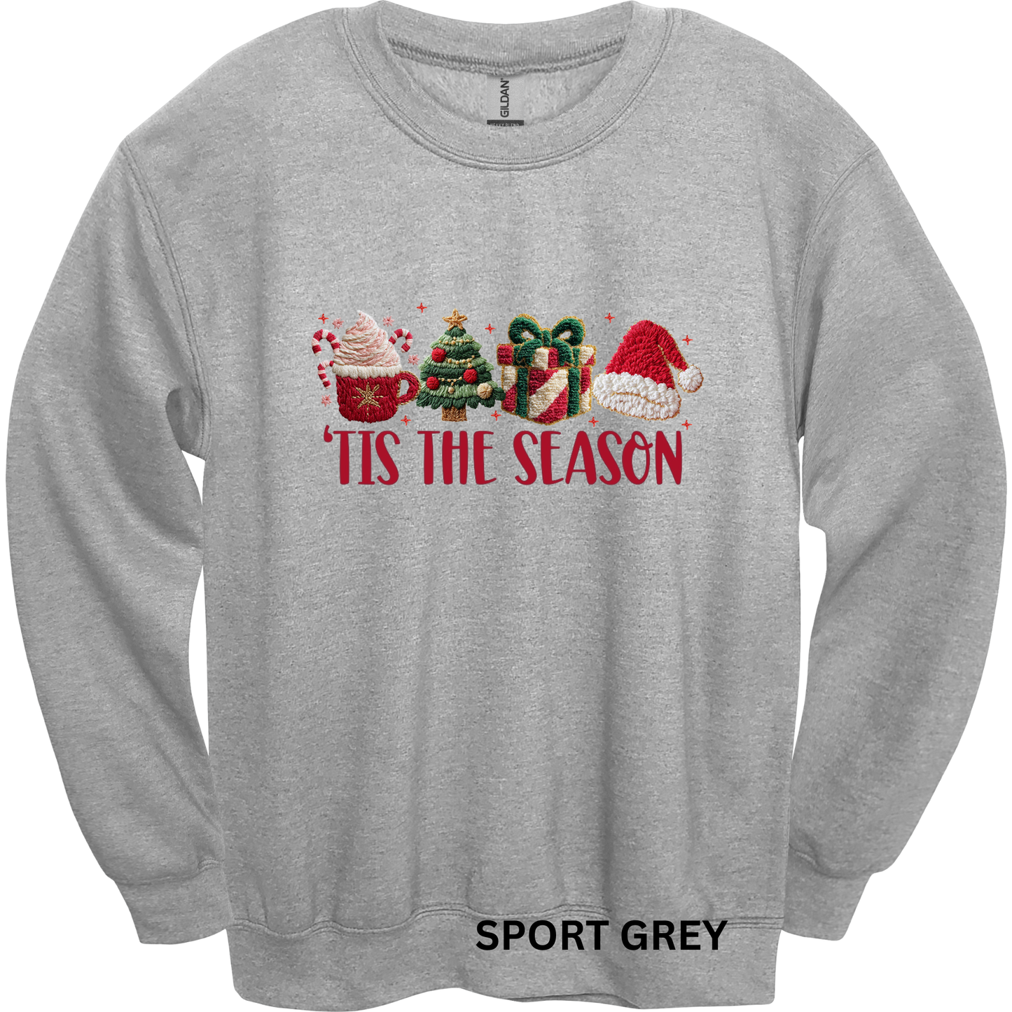 Crewneck Sweatshirt Faux Yarn Tis the Season 470