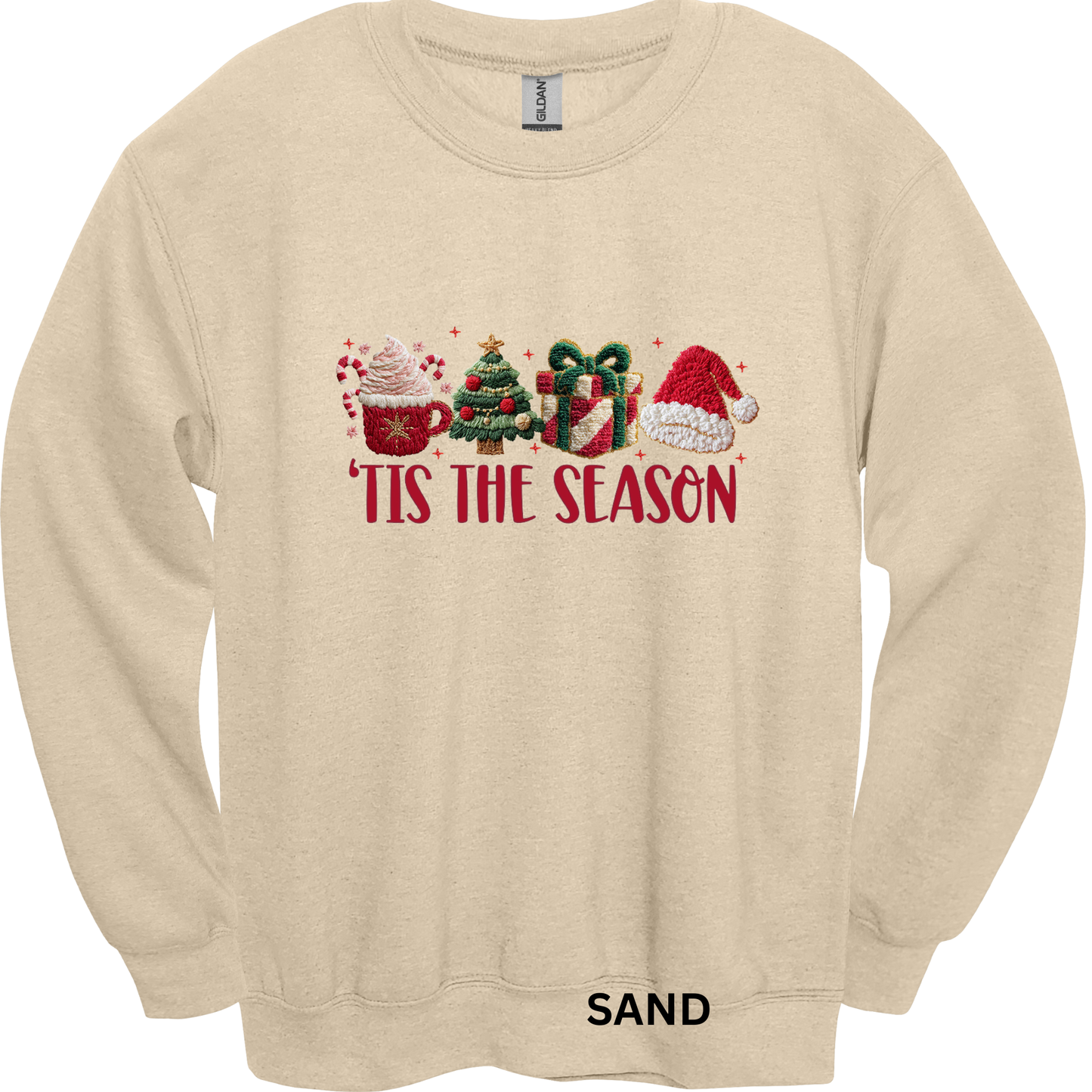 Crewneck Sweatshirt Faux Yarn Tis the Season 470