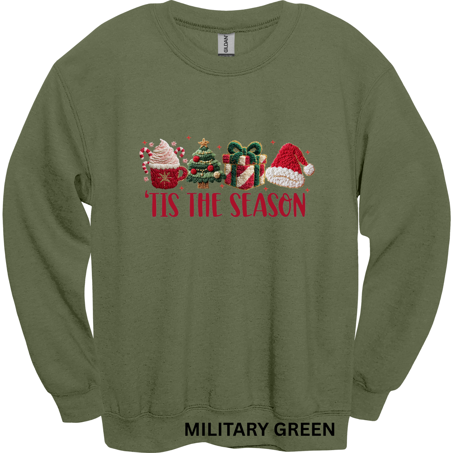 Crewneck Sweatshirt Faux Yarn Tis the Season 470