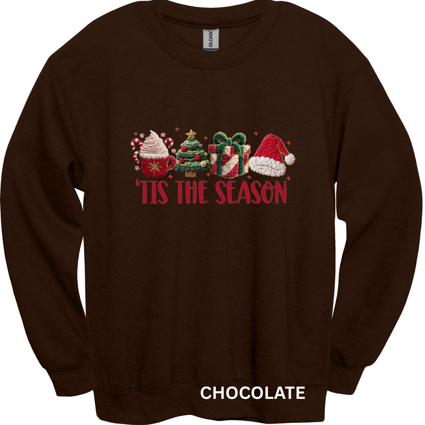 Crewneck Sweatshirt Faux Yarn Tis the Season 470