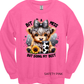 Crewneck Sweatshirt Bit of a Mess Cute Cow 480