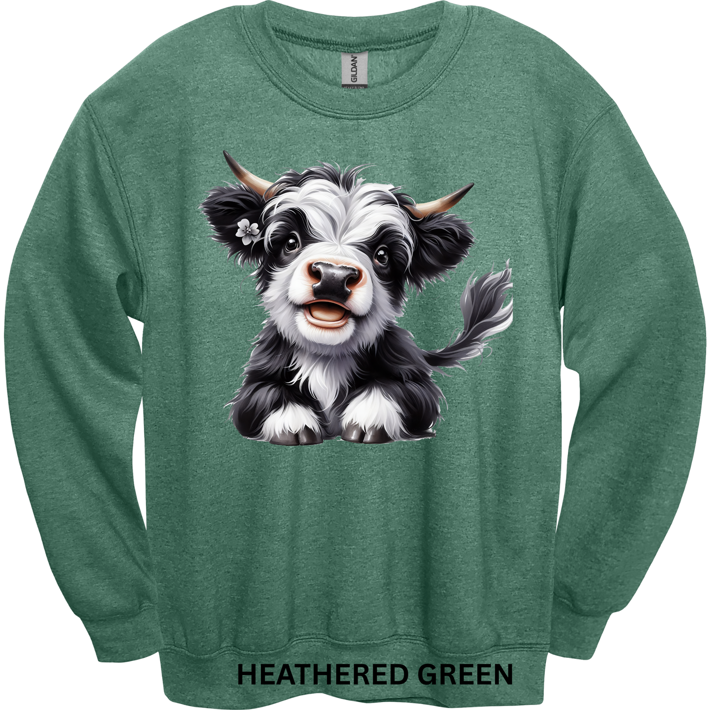 Crewneck Sweatshirt Cute Cow 487
