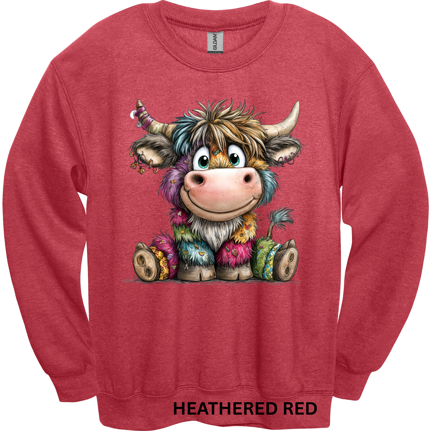 Crewneck Sweatshirt Cute Patchwork Cow 488