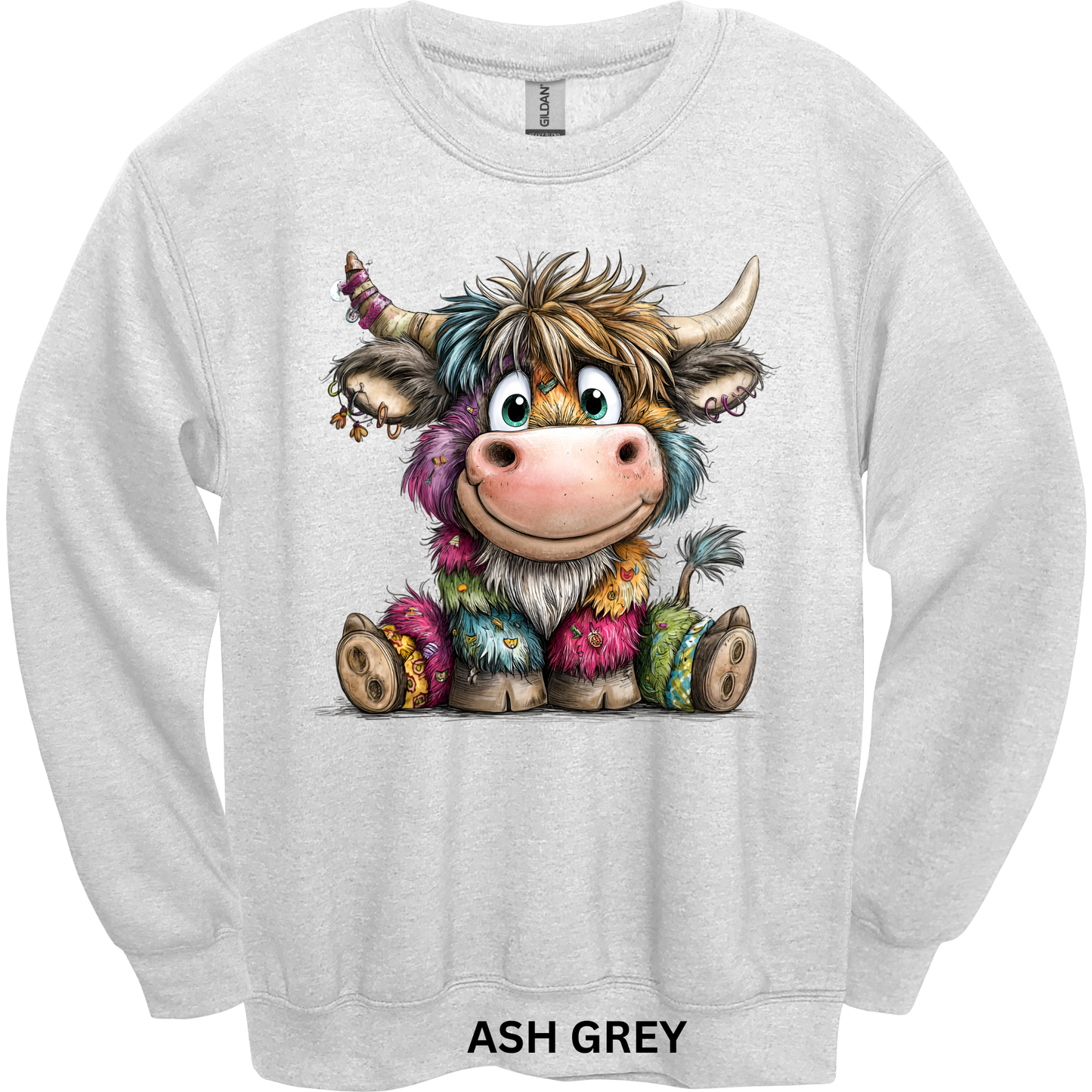 Crewneck Sweatshirt Cute Patchwork Cow 488