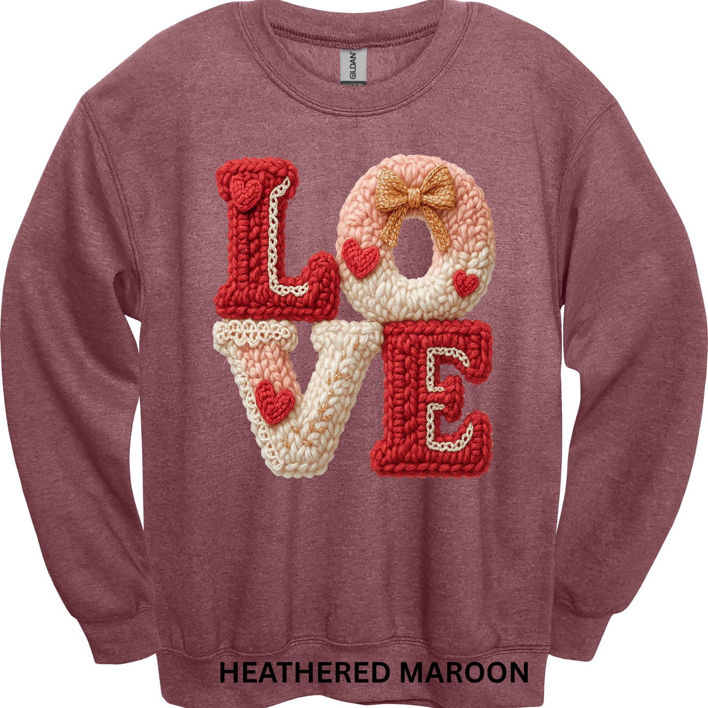 Crewneck Sweatshirt Faux Yarn LOVE 491