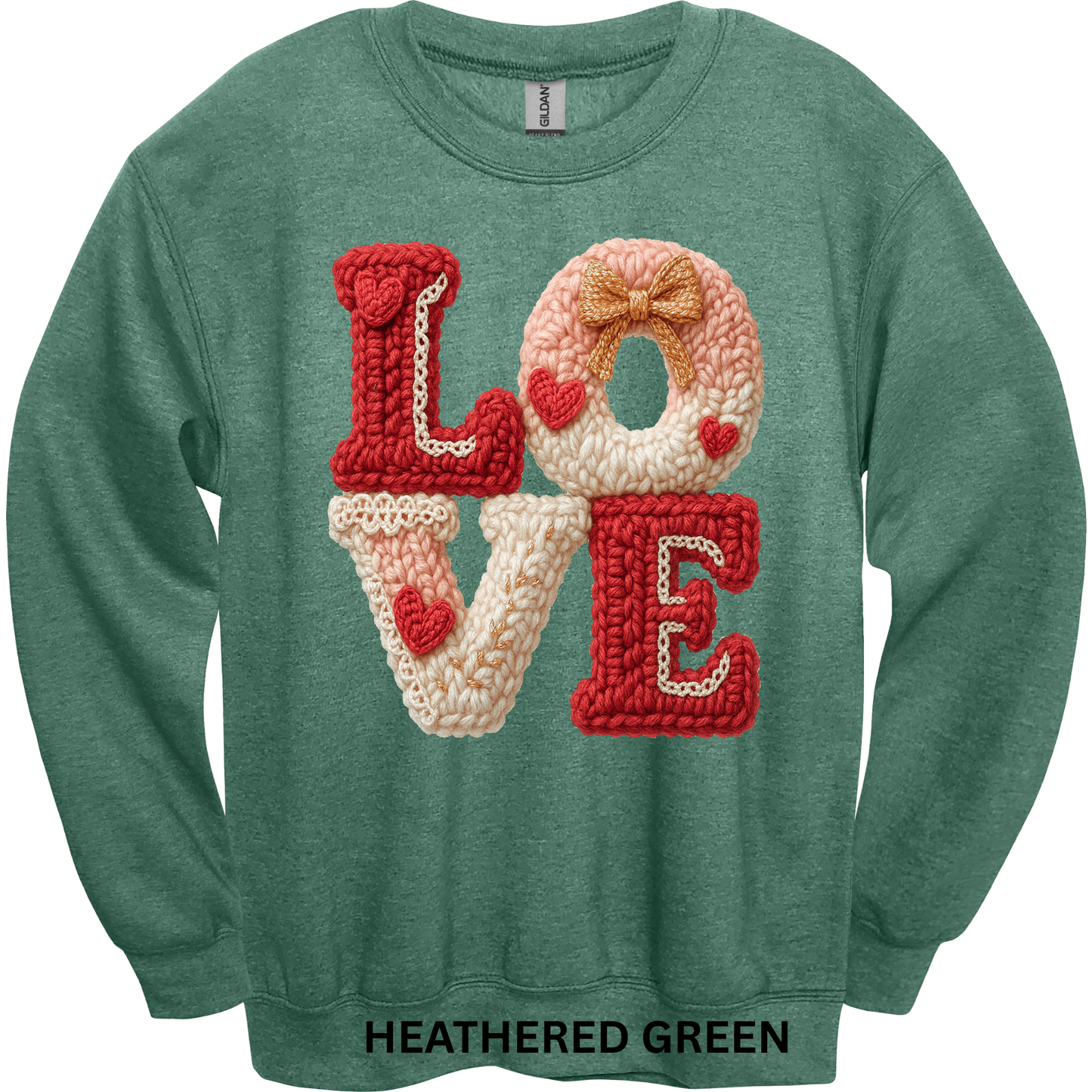 Crewneck Sweatshirt Faux Yarn LOVE 491