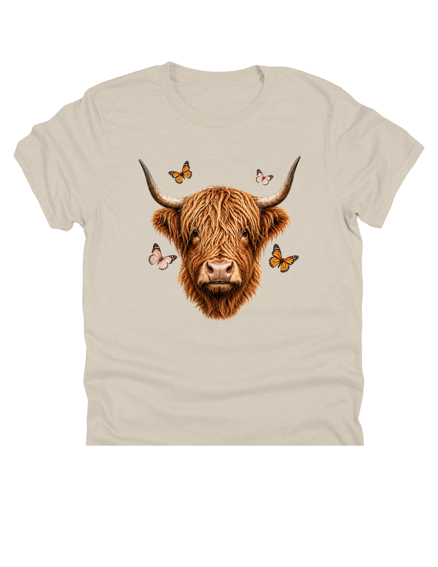 Highland Cow & Butterflies | Boutique DTF Transfer