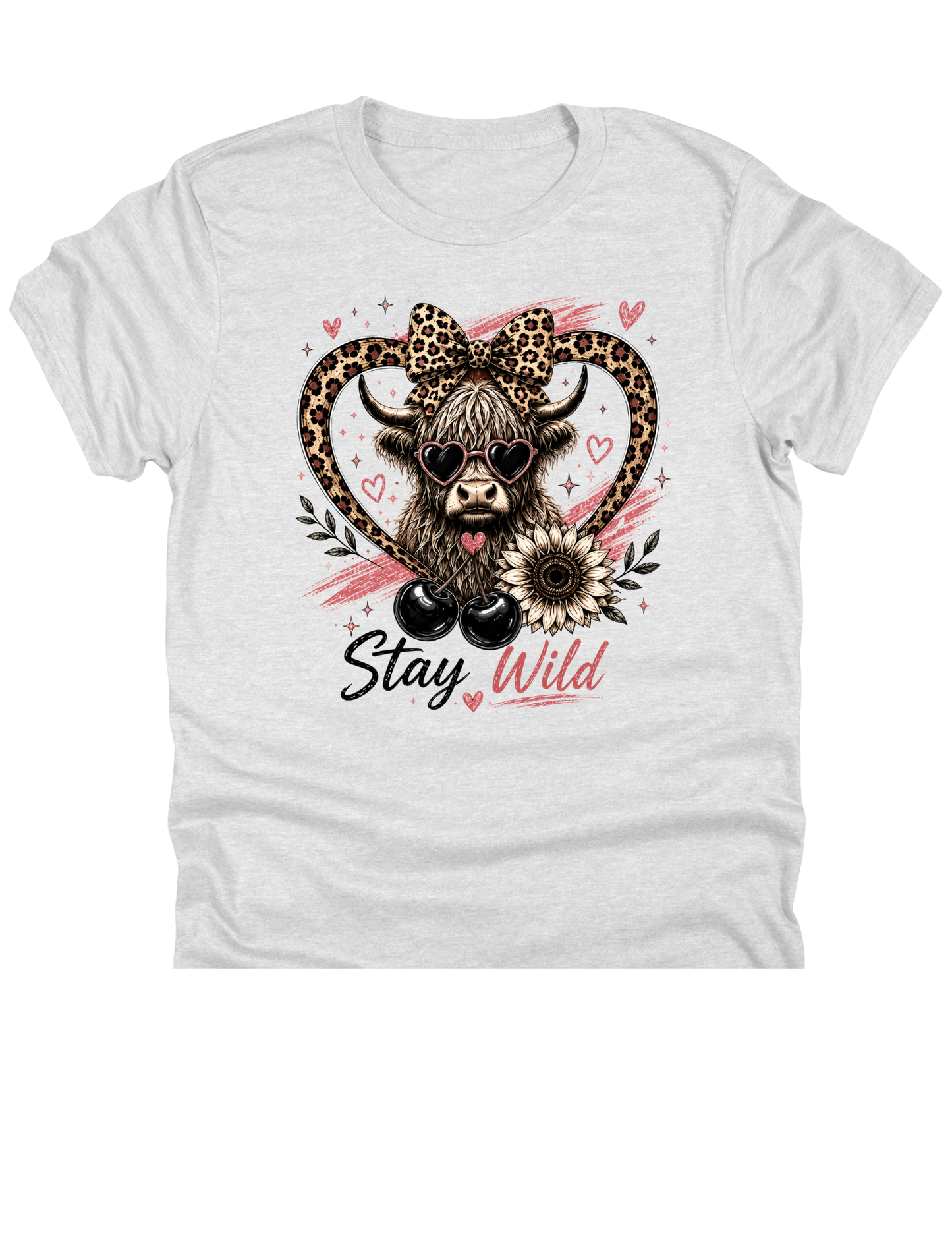 Stay Wild Highland Cow Leopard Bow DTF Transfer