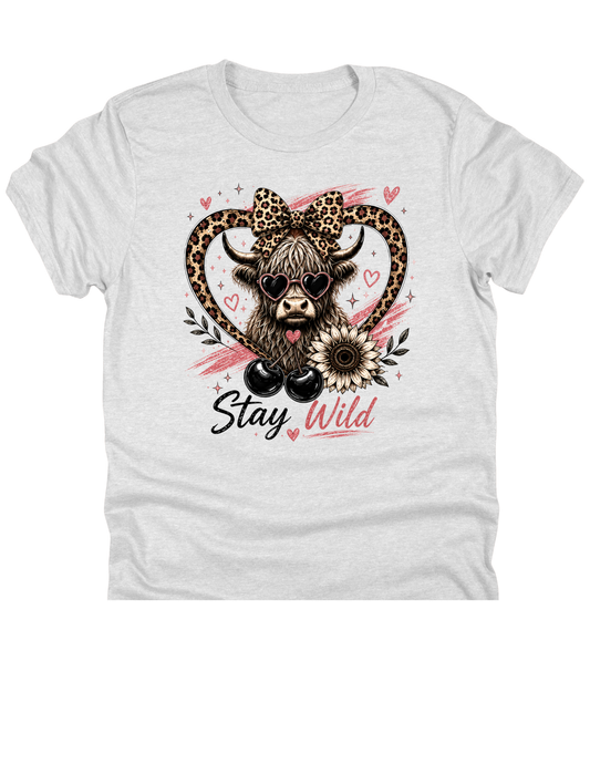 Stay Wild Highland Cow Leopard Bow DTF Transfer 1069