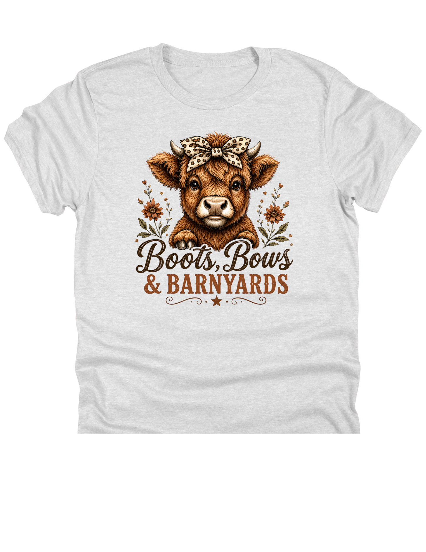 Boots, Bows & Barnyards Highland Cow | Boutique DTF Transfer