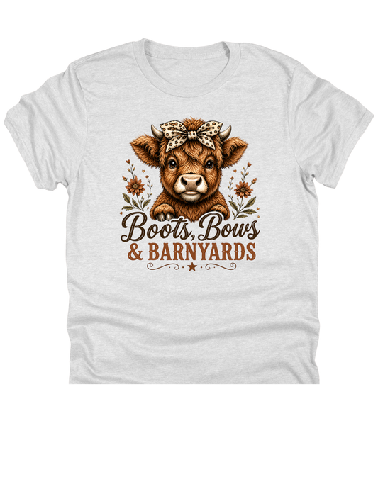 Boots, Bows & Barnyards Highland Cow | Boutique DTF Transfer 1057