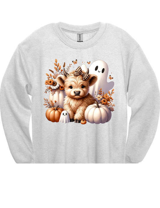 Spooky Little Highland Cow DTF Transfer & Apparel