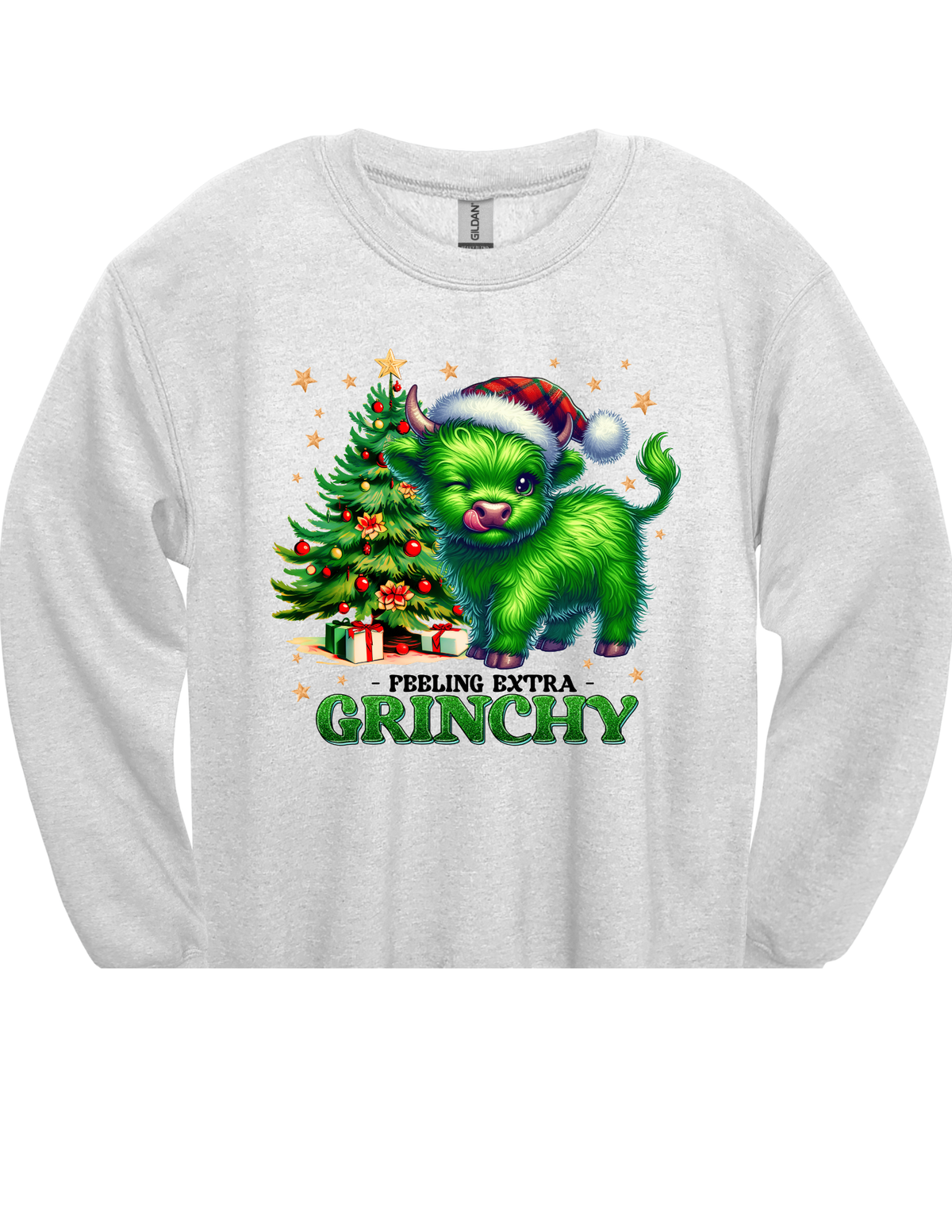 Feeling Extra Grinchy Highland Cow DTF Transfer & Apparel