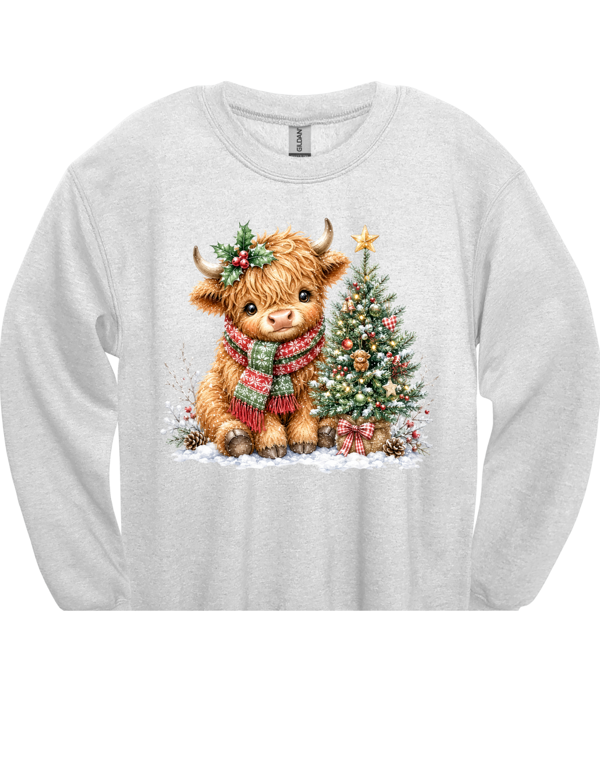 Cozy Christmas Highland Cow DTF Transfer & Apparel