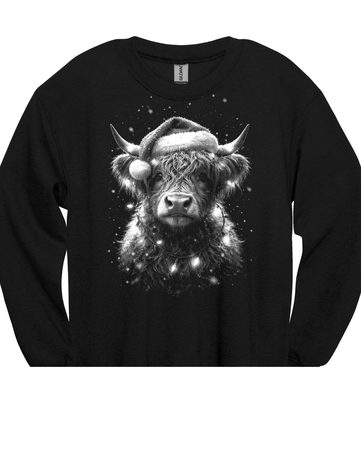 Midnight Christmas Highland Cow DTF Transfer & Apparel