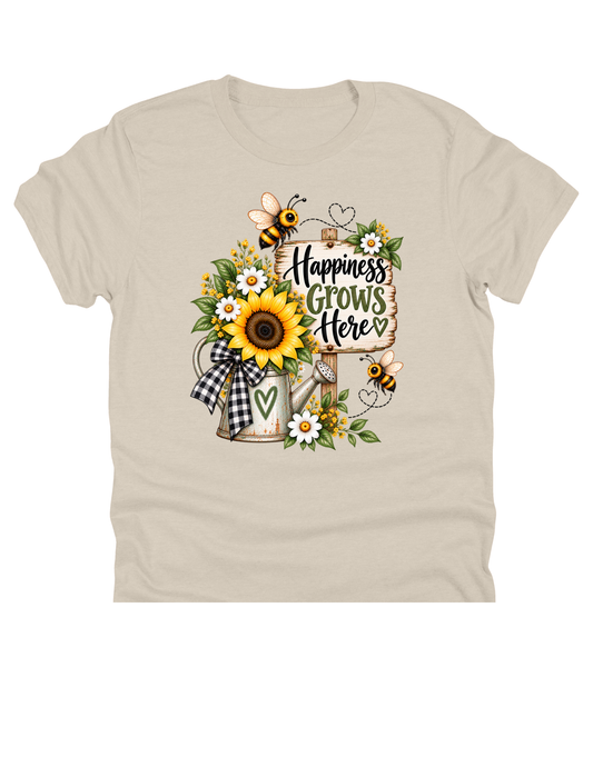 Happiness Grows Here DTF Transfer & Apparel