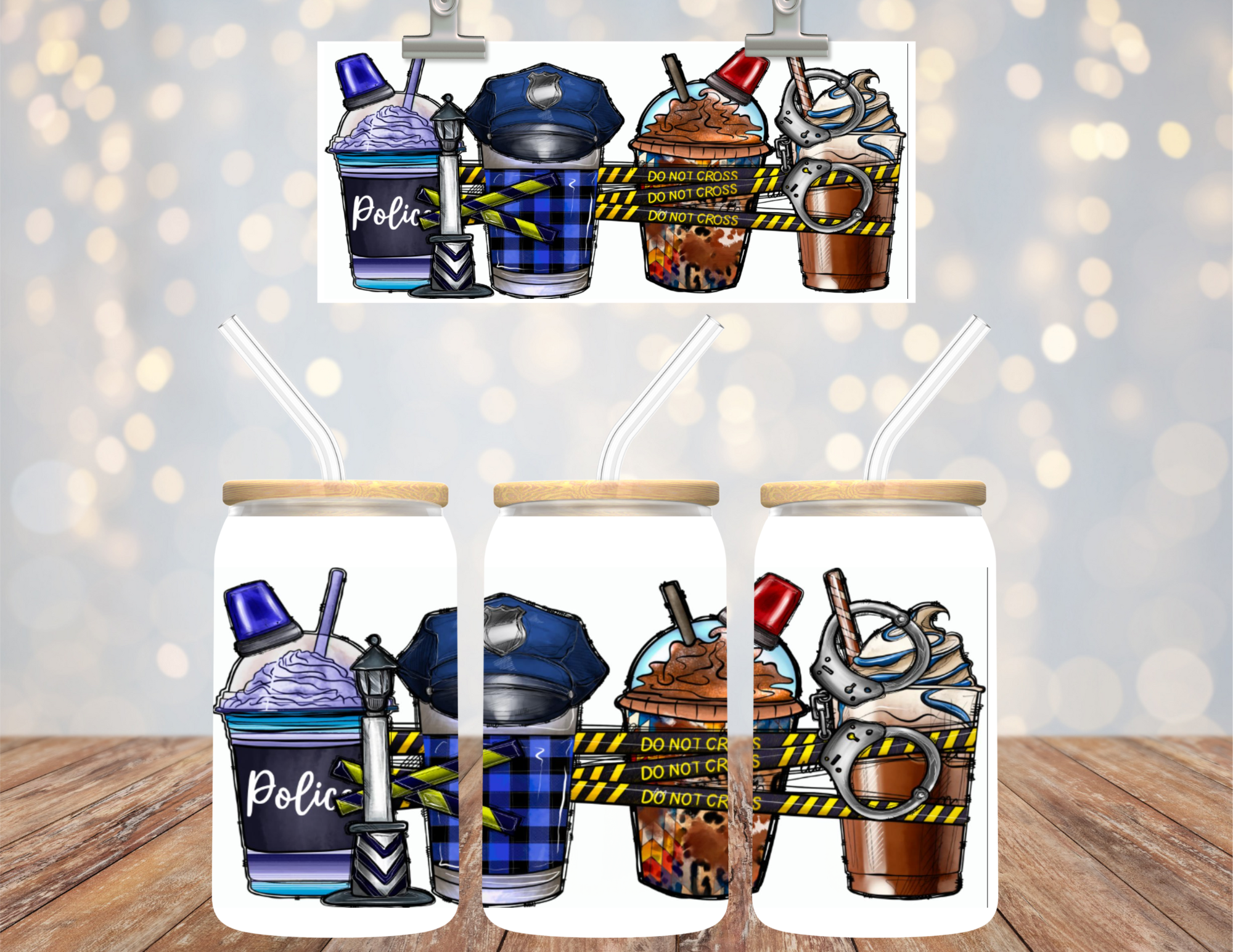 Uv Dtf Cup Wrap Police Coffee Cups 620 – Creations With Purpose Inc
