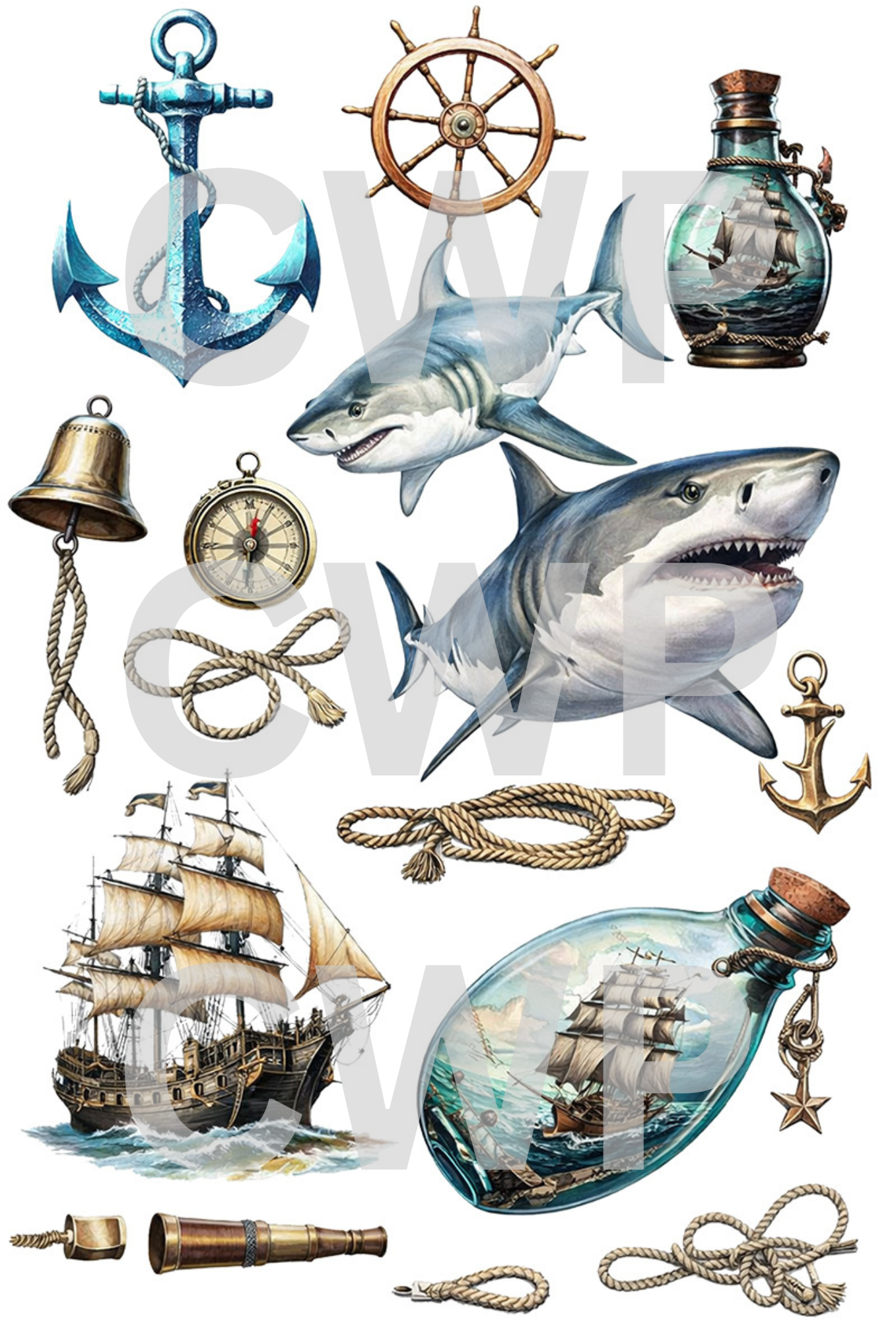 UVDTF 9.5 x14 Element Sheet Nautical 11