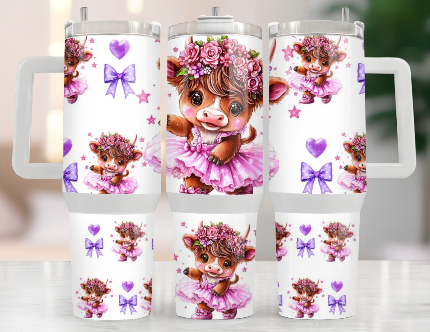 UVDTF 40 oz Cup Wrap Highland Cow 3050