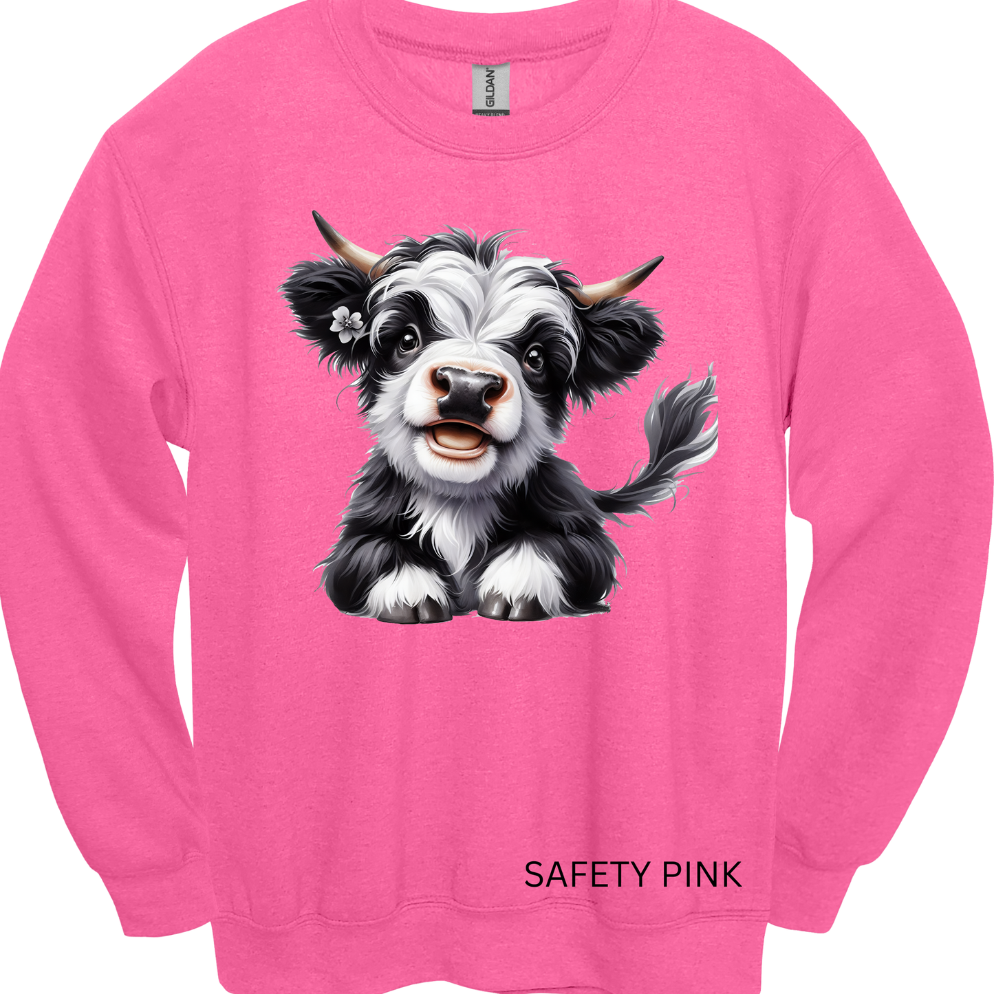 Crewneck Sweatshirt Cute Cow 487