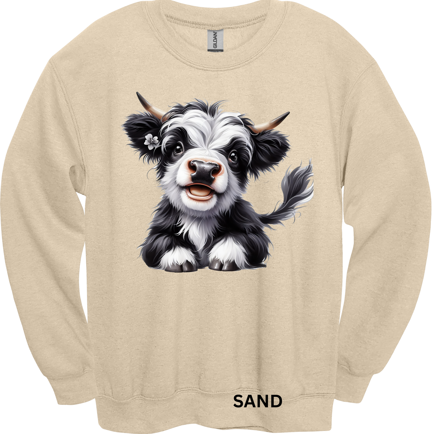 Crewneck Sweatshirt Cute Cow 487