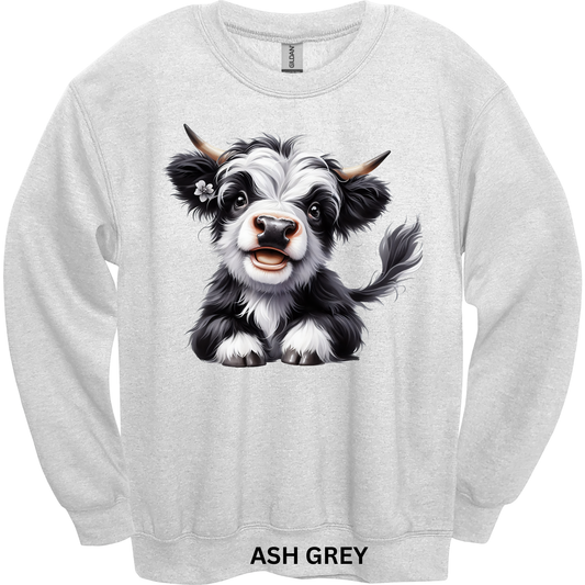Crewneck Sweatshirt Cute Cow 487