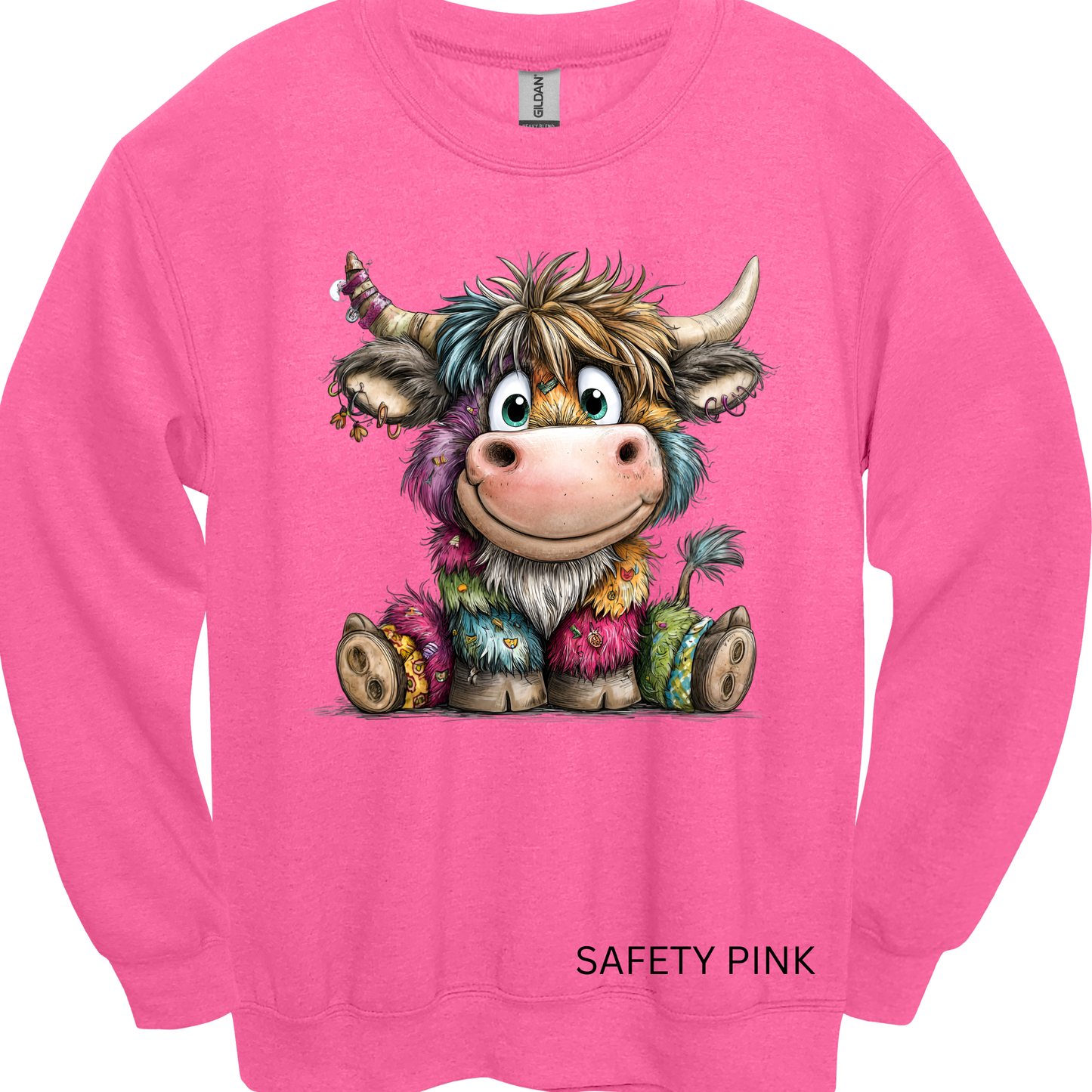 Crewneck Sweatshirt Cute Patchwork Cow 488