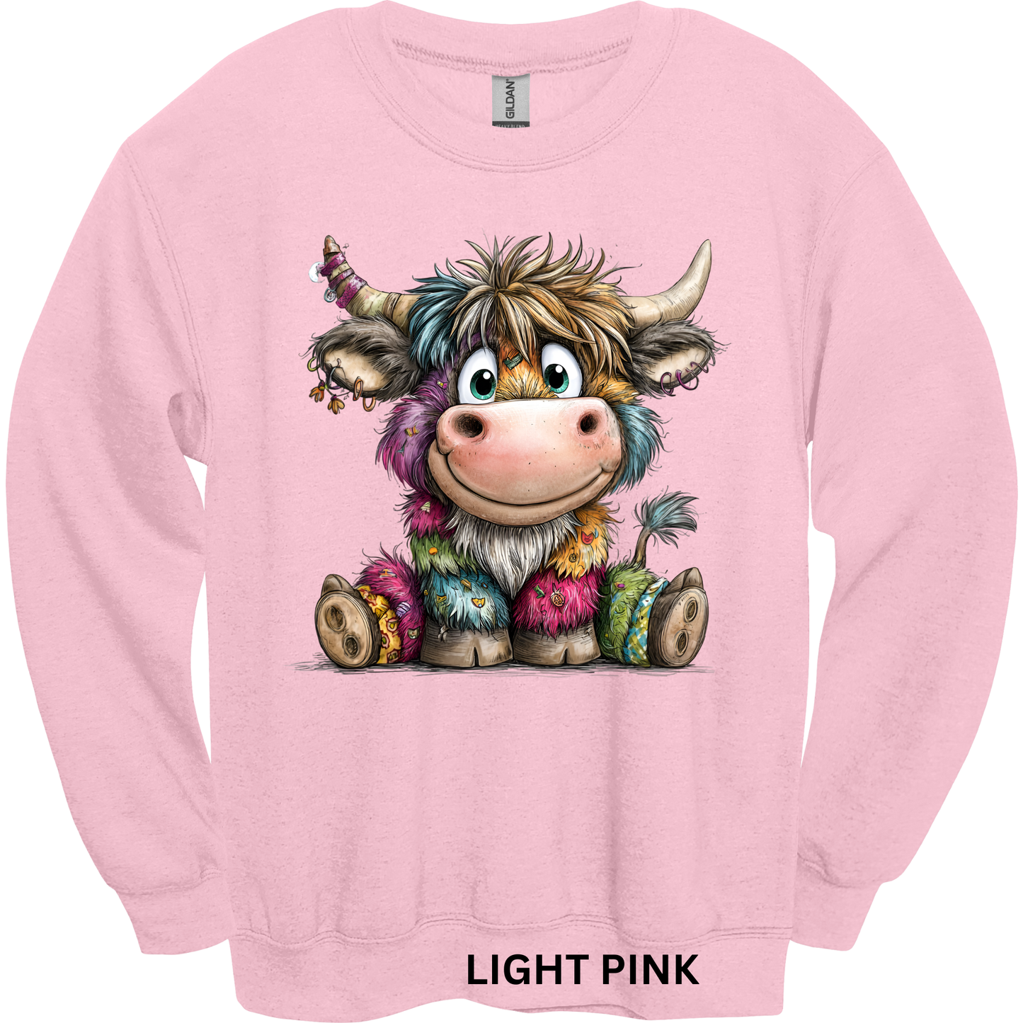 Crewneck Sweatshirt Cute Patchwork Cow 488