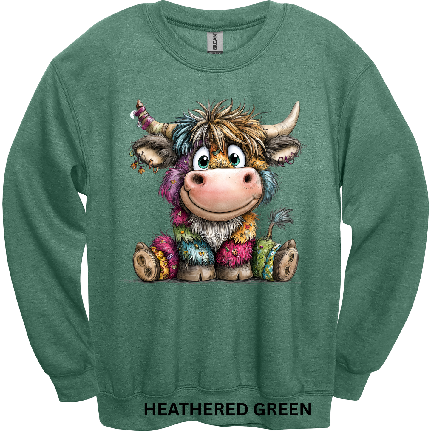 Crewneck Sweatshirt Cute Patchwork Cow 488