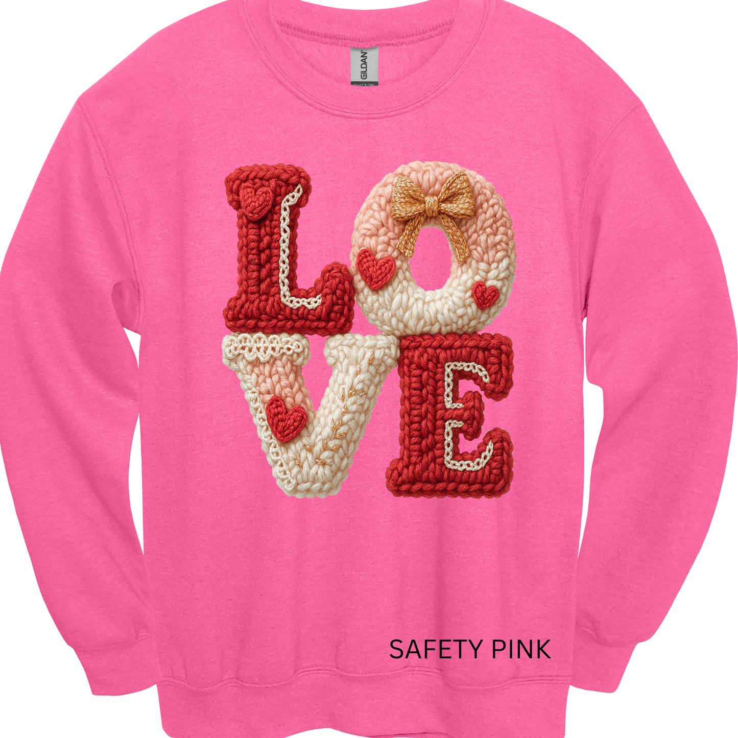 Crewneck Sweatshirt Faux Yarn LOVE 491