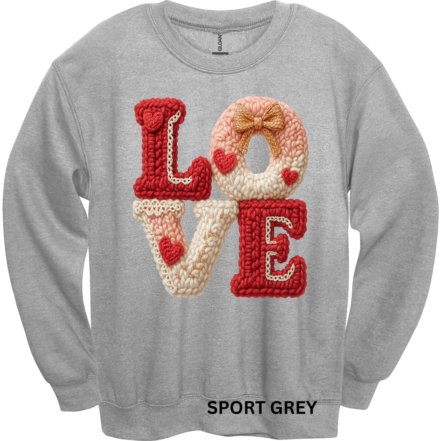 Crewneck Sweatshirt Faux Yarn LOVE 491