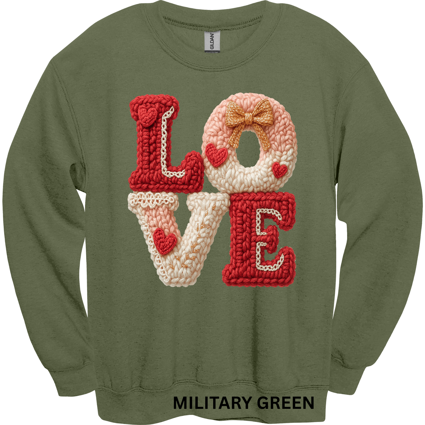 Crewneck Sweatshirt Faux Yarn LOVE 491