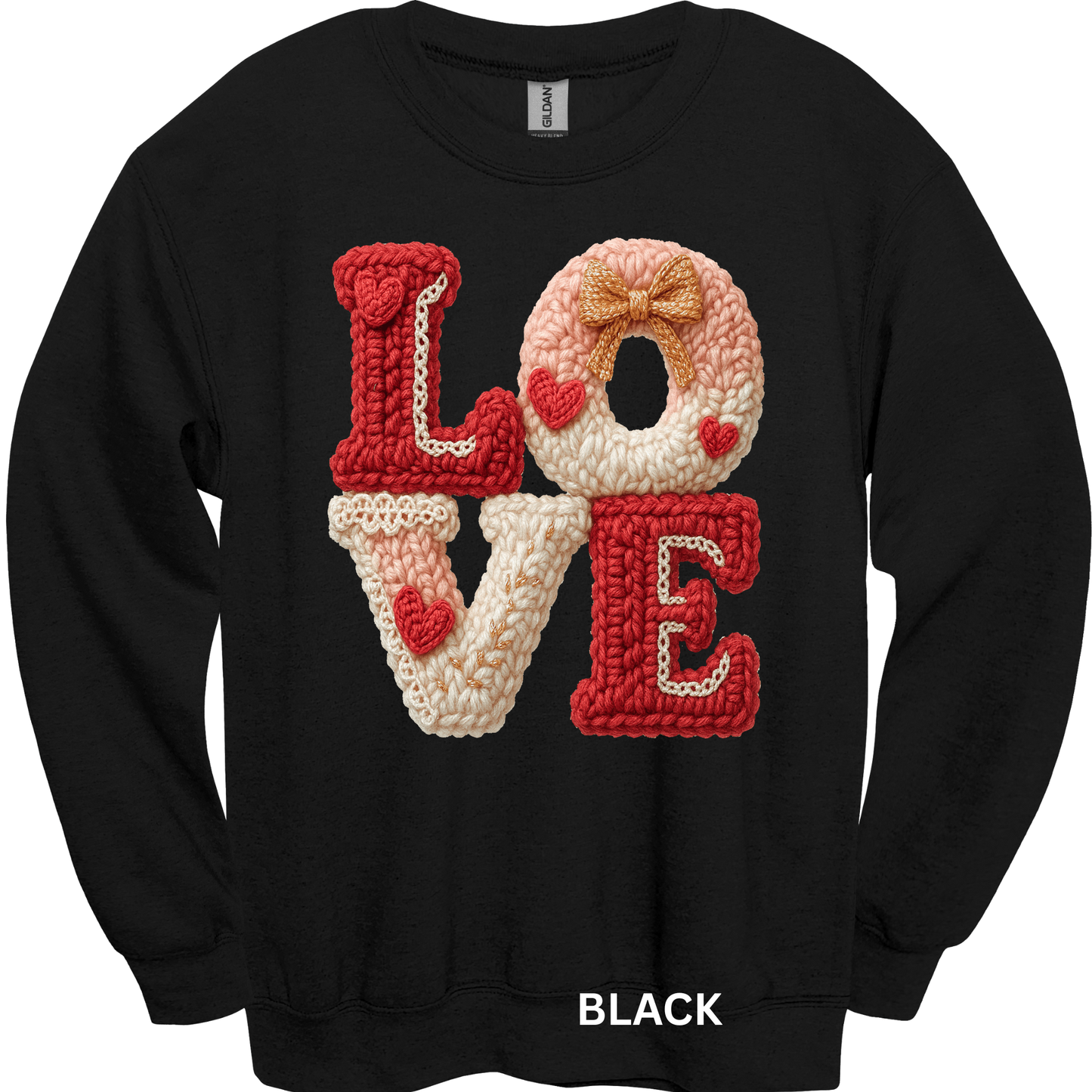 Crewneck Sweatshirt Faux Yarn LOVE 491