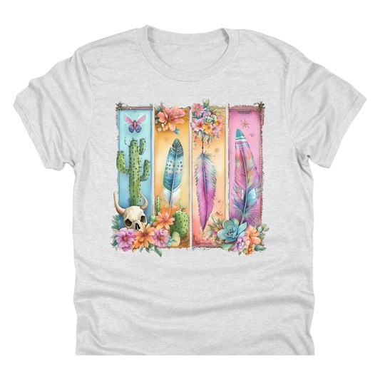 Boho Cactus Feathers | 11" Ready to Press DTF Transfer|175