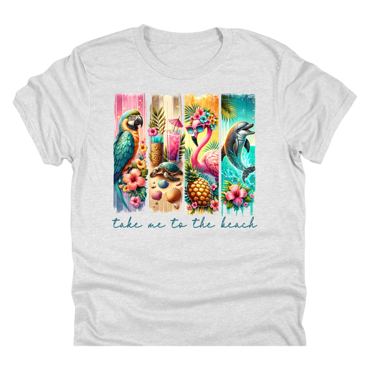 Take Me to the Beach Tropical | 11" Ready to Press DTF Transfer|123