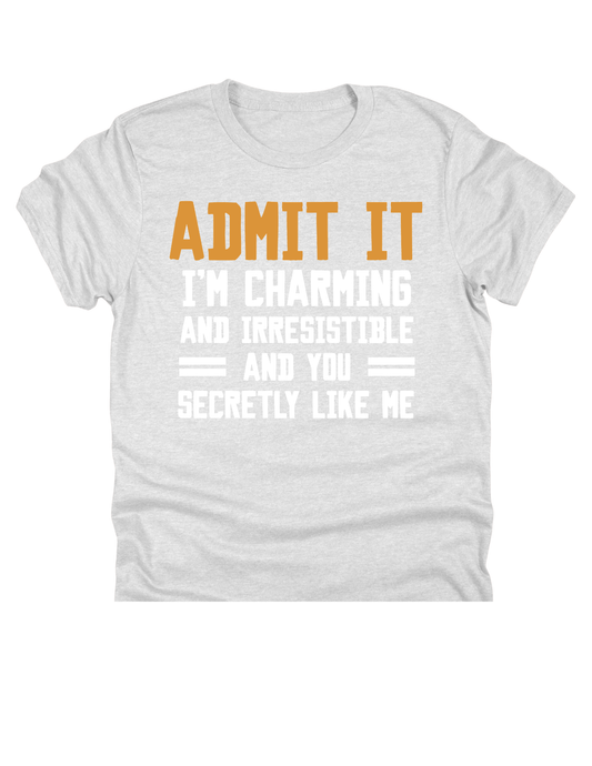 11" DTF Ready to Press - Admit It I'm Charming and Irresistible | 0042