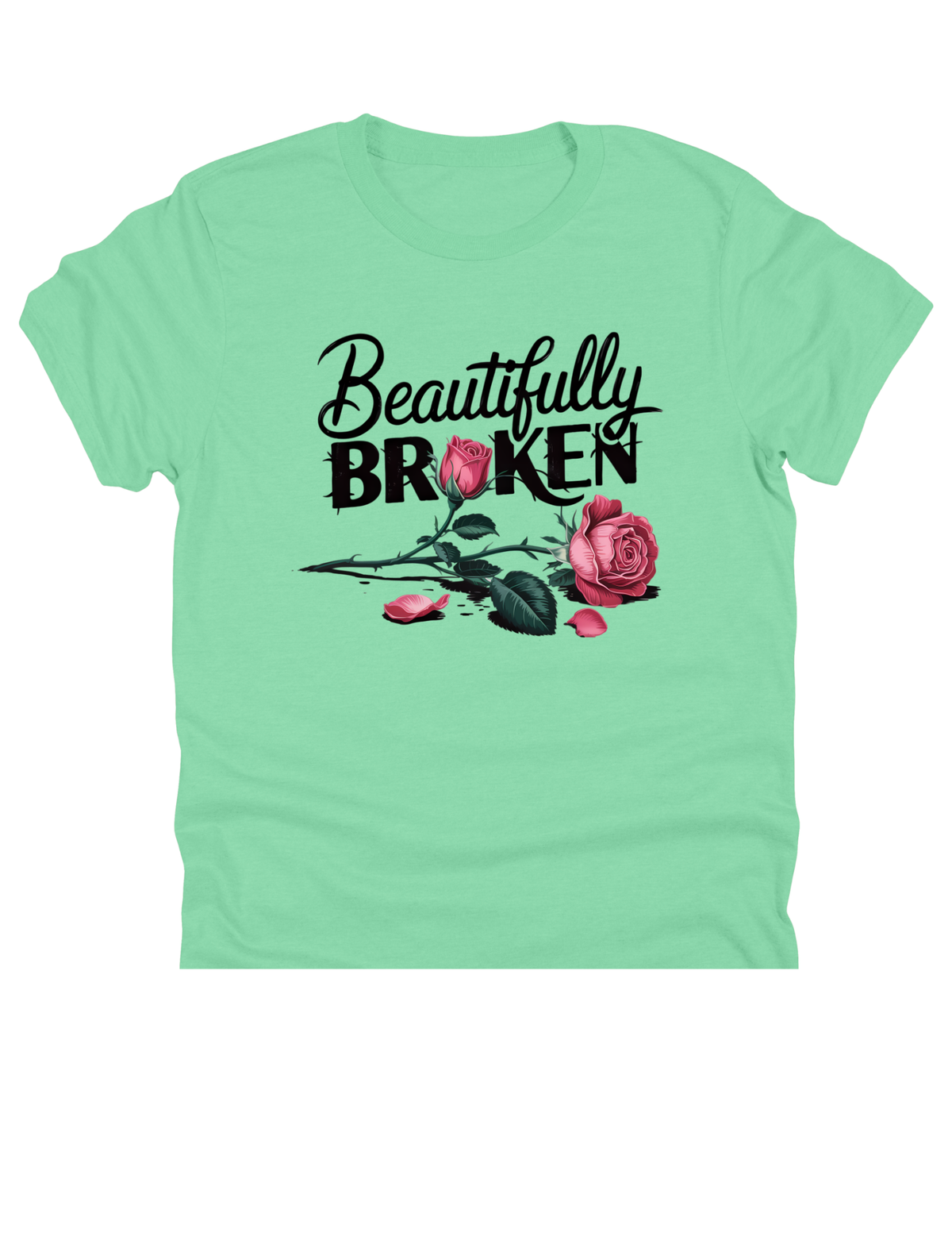11" DTF Ready to Press - Beautifully Broken Roses |0039