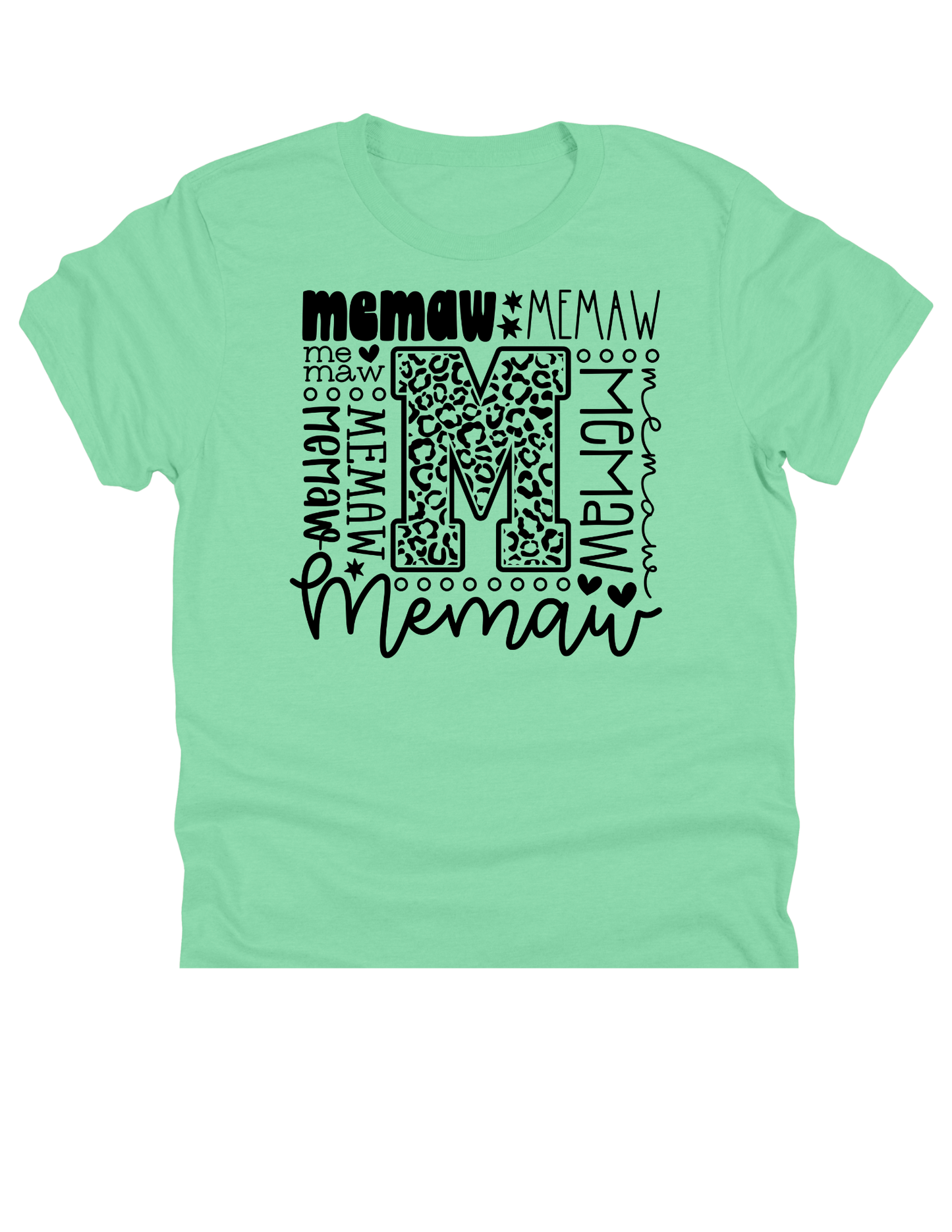 11" DTF Ready to Press - Memaw Leopard Typography | 004