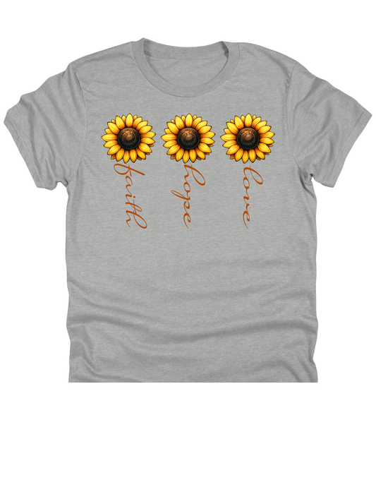 11" DTF Ready to Press - Faith Hope Love Sunflowers | 0076