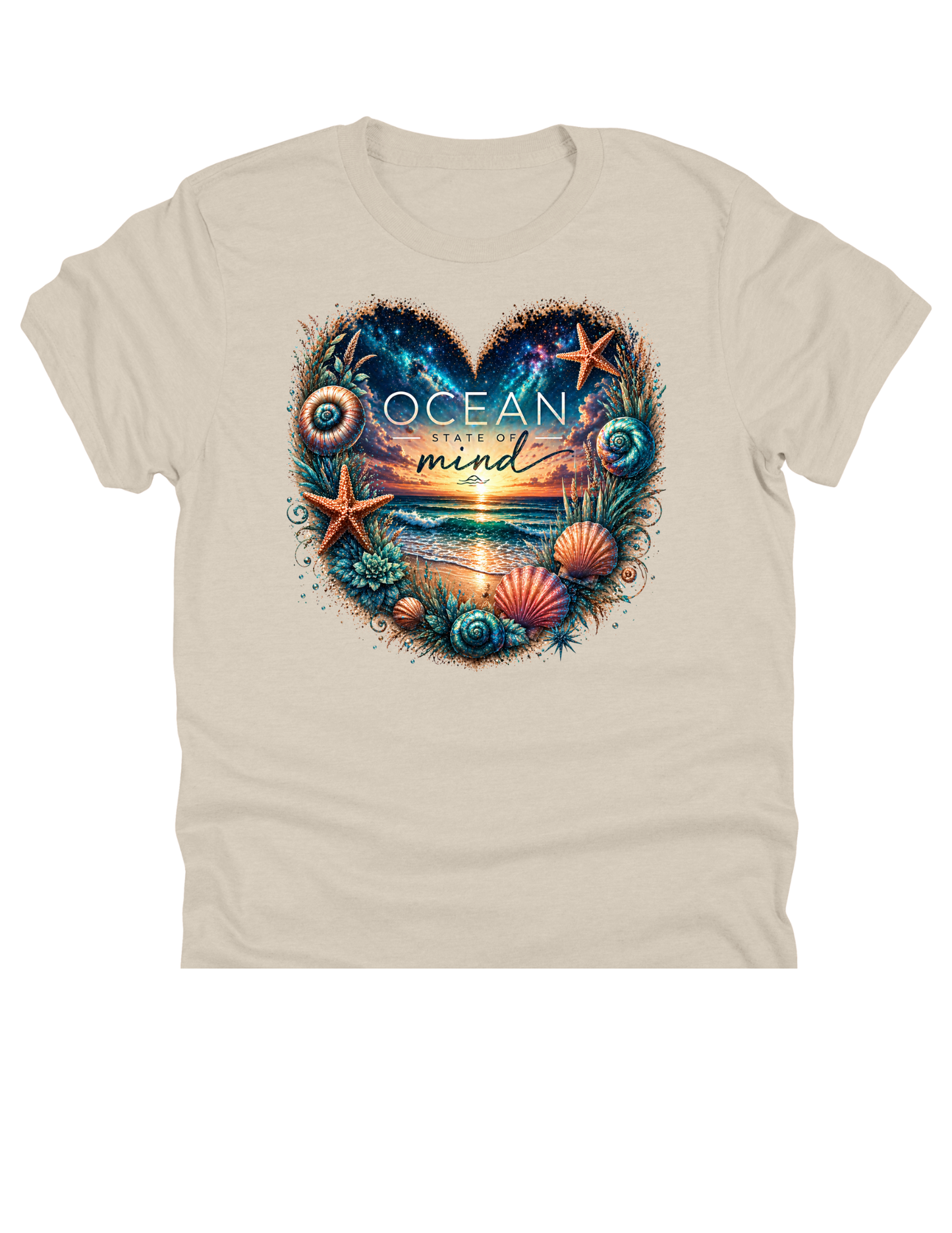 11" DTF Ready to Press - Ocean State of Mind Coastal Heart | 0238