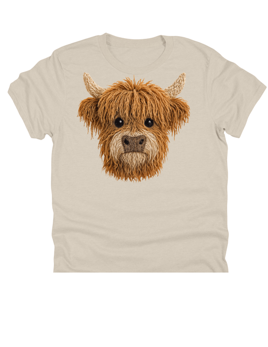 11" DTF Ready to Press - Highland Cow Faux Yarn Portrait | 207