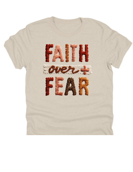 11" DTF Ready to Press - Faith Over Fear Faux Yarn | 205