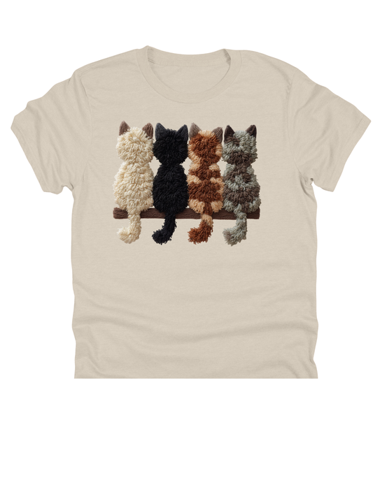 11" DTF Ready to Press - Faux Yarn Cats on a Shelf | 0021