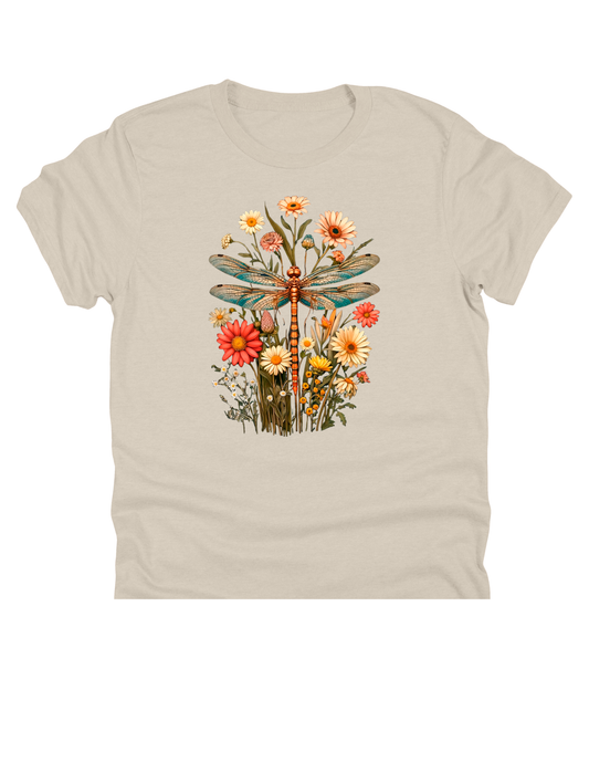 11" DTF Ready to Press - Dragonfly & Wildflowers | 0025
