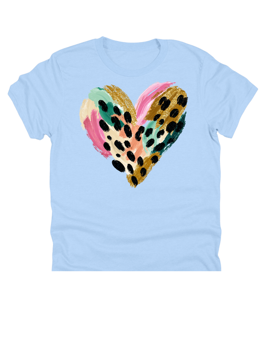 11" DTF Ready to Press - Colorful Leopard Heart | 81