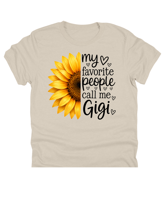 11" DTF Ready to Press - My Favorite People Call Me Gigi Sunflower | 0098
